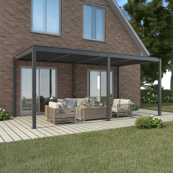 Louvre Roof Pergola 5.8m x 4m Aluminium Freestanding Carousel 2