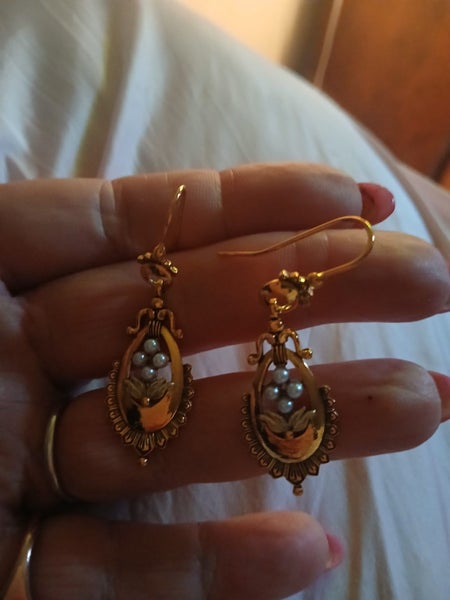 WINTER CHEER at $1RES!! Thee Most EXQUISITE LARGE ART NOUVEAU INSP EARRINGS Carousel 13