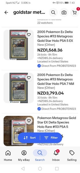 Metagross 7.5 Goldstar Pokemon, Graded Holo Carousel 2