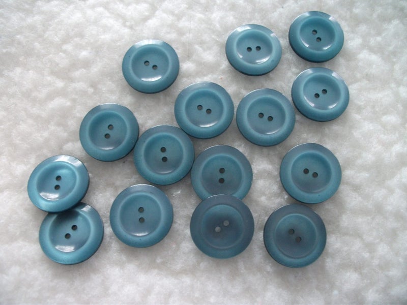 9 x Mid Blue - 2 Hole Buttons - 23mm Carousel 1