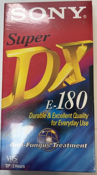 Sony Super DX E180 VHS Tape Blank New unopened Carousel 1