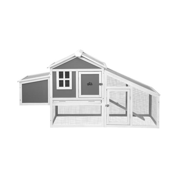 Chicken Coop Rabbit Hutch Large Wooden House Run Hatch Box Open Roof Carousel 2