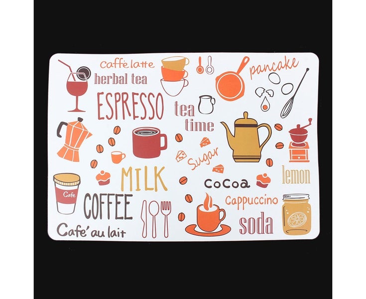 6pcs Cartoon Print Waterproof Dining Table Mat Non-Slip Heat Insulation Place Carousel 5