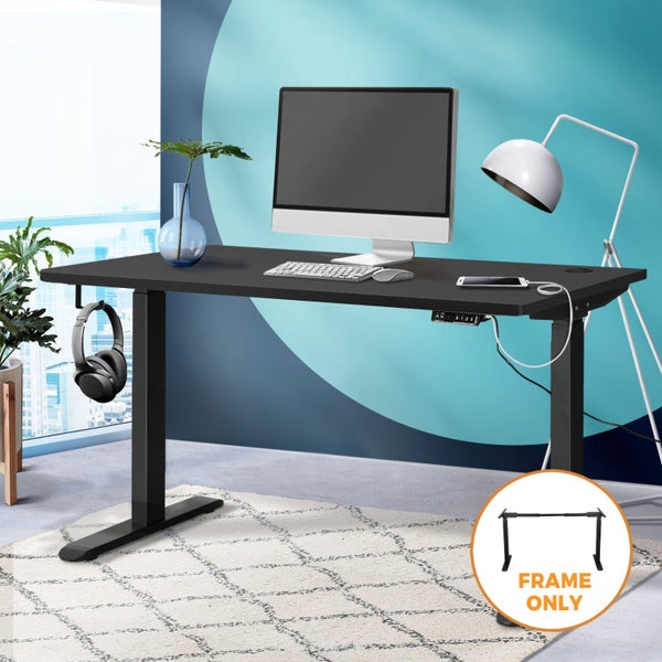 Standing Desk Frame Only Height Adjustable Motorised Dual Motor Black Carousel 1