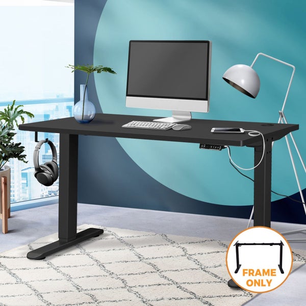 Standing Desk Frame Only Height Adjustable Motorised Stand Table Black Carousel 1