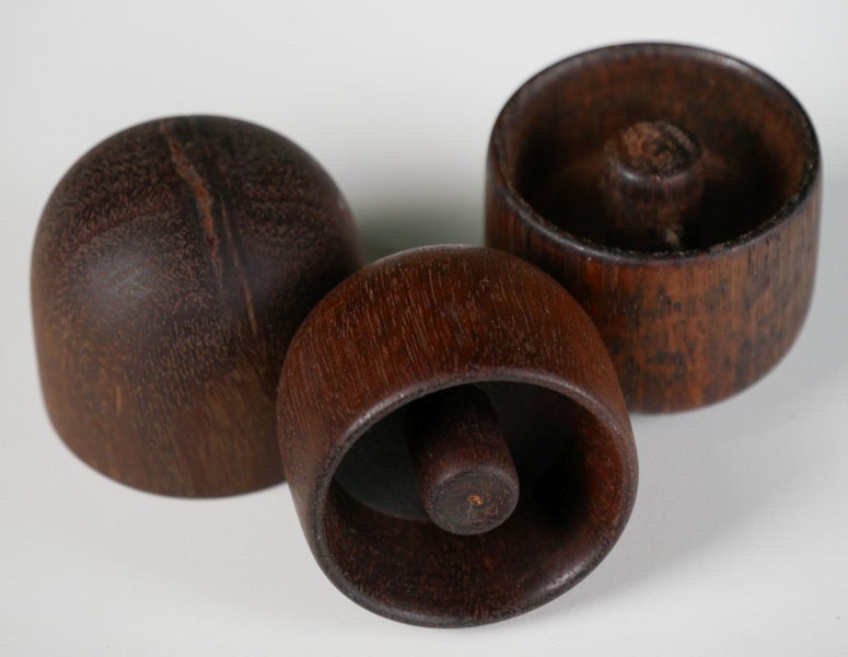 Three Antique Polished Wooden Codd / Marble Bottle Openers Carousel 1