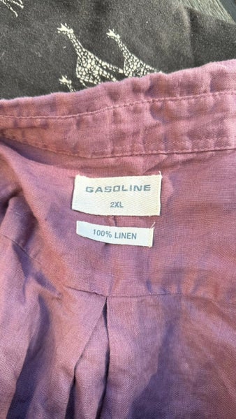 2XL size 22 Wine 100% linen Gasoline button up shirt, casual stylish, free post63617314622978114