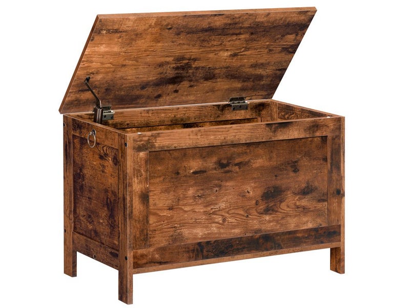 Blanket Storage Ottoman Toy Box Dark Medium Carousel 2