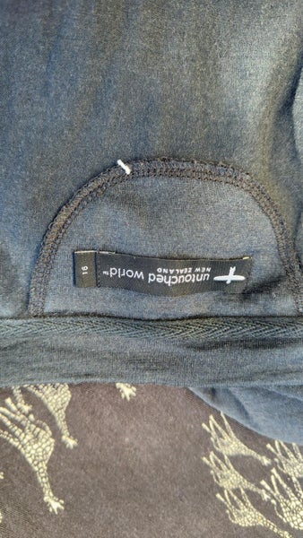 Untouched World merino size 16 charcoal long sleeve with detail, free post in NZ63617314844289111