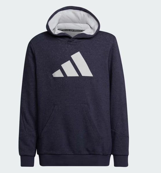 ADIDAS *Future Icons 3 Stripes Hooded Sweatshirt Shadow Navy Marle* Boys 10 Carousel 1