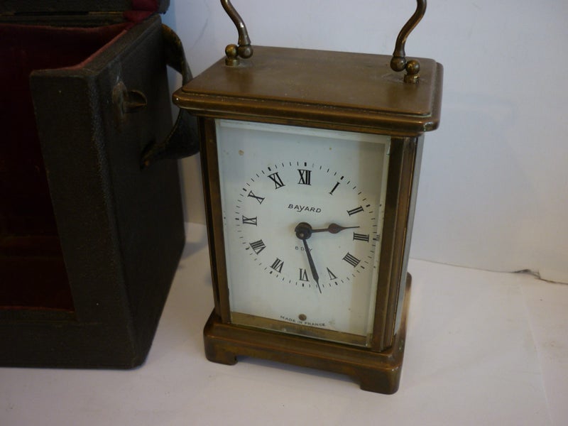 FRENCH CARRIAGE CLOCK/LEATHER CASE Carousel 1