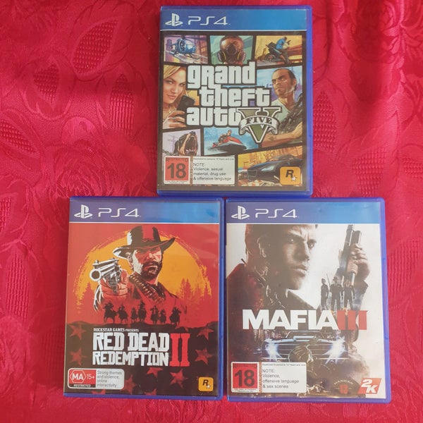 Epic PS4 Crime Action Bundle–Grand Theft Auto V,Red Dead Redemption 2,Mafia III Carousel 1