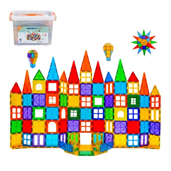 120Pcs Kids Magnetic Tiles Blocks Building Educational Toys Child Gift Carousel 1