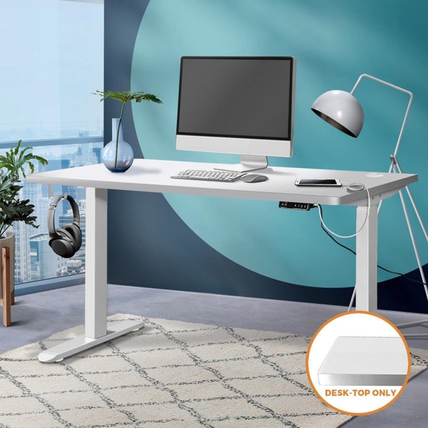Standing Desk Top Adjustable Electric Desk Board Computer Table White Carousel 1