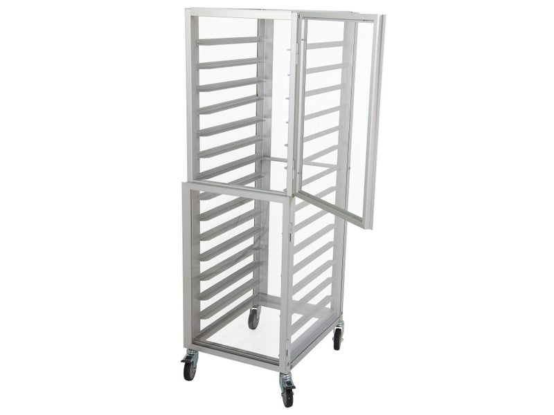 Enclosed Aluminium Bakers Rack - 2 Doors - 15 Tiers - Fits GN1/1 Trays Carousel 5