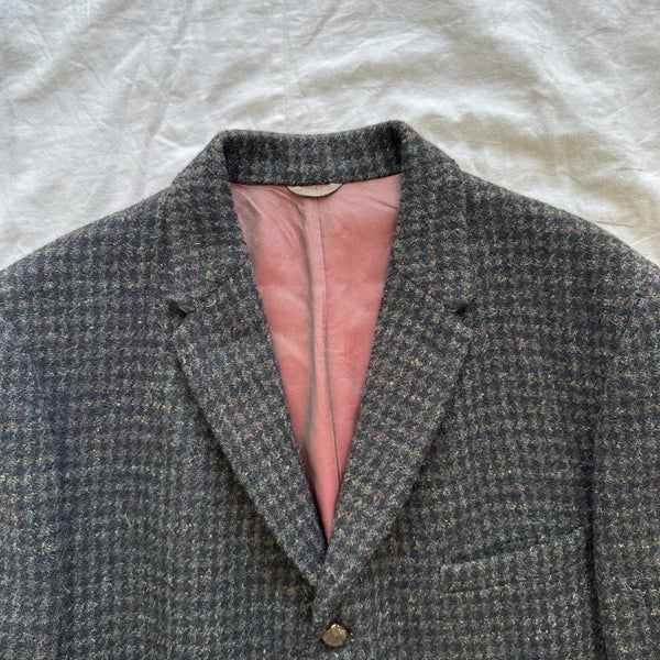 Vintage Frieze Harris Tweed Pure Wool Blazer Jacket63617619616131112
