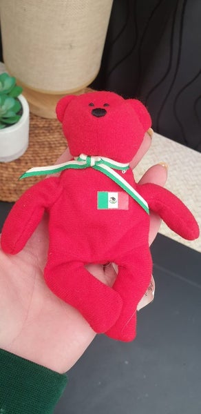 Vintage / Retro 1999 Osito TY Beanie Baby • Red • Mexican Flag • $1 Reserve Carousel 2