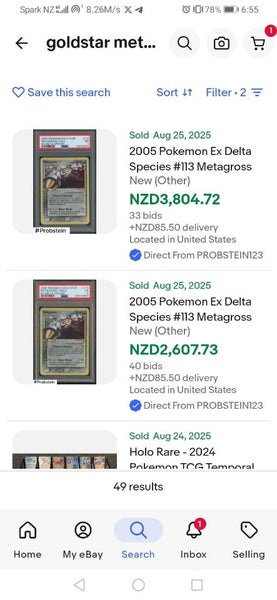 Metagross 7.5 Goldstar Pokemon, Graded Holo Carousel 3