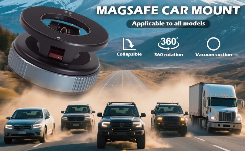 360° Magnetic Car Phone Mount - Ultra-Strong Vacuum Suction63617767294465113