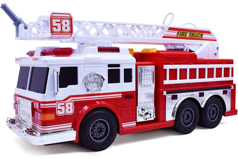 Fire Truck Toys with Water Pump and Rotating Rescue Ladder Big Firetruck Engine Carousel 1