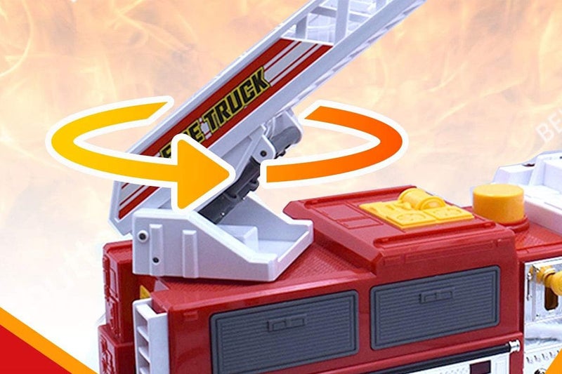Fire Truck Toys with Water Pump and Rotating Rescue Ladder Big Firetruck Engine Carousel 2