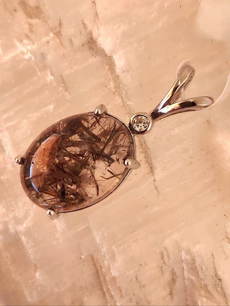 Copper Rutile Quartz Pendant in solid 925 Silver Carousel 2
