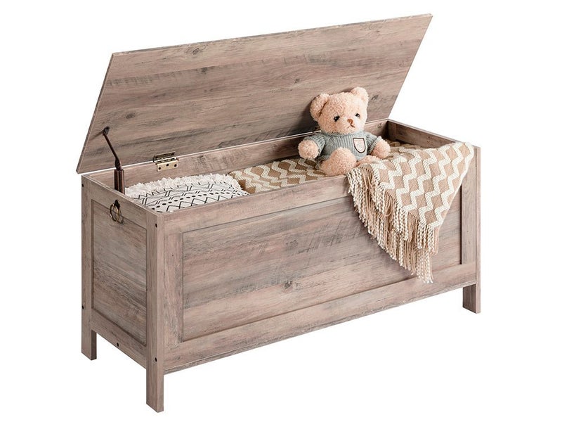 Blanket Storage Box Toy Box Oak Large Carousel 2