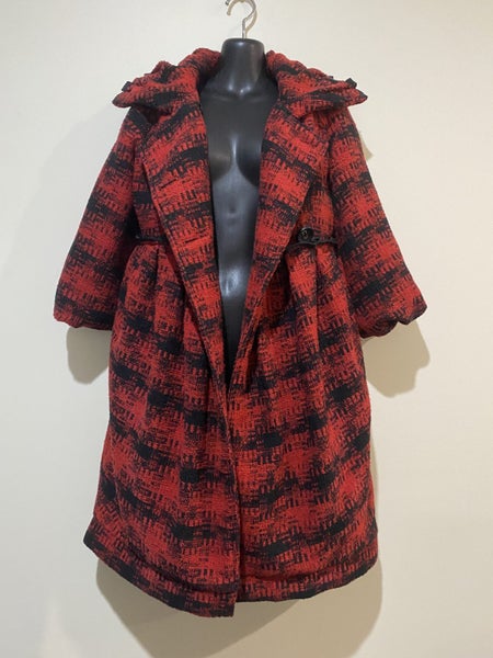 Augustine Red Black Double Breasted Coat S – Glam Retro Kiwi Swandri Style Carousel 2
