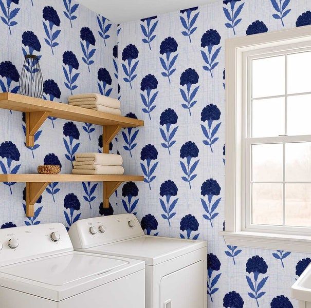 S4Sassy Floral Vine Design paper-Easy Walls Covering For Temporary Rental Décor Carousel 9