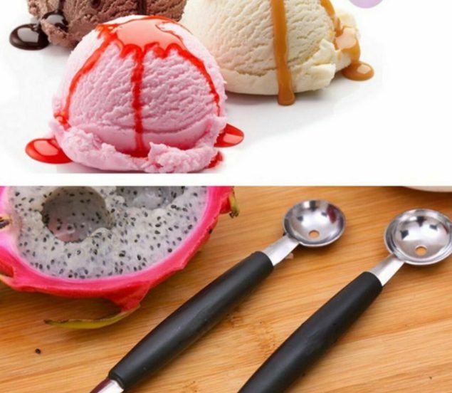 Double Head Ice Cream Fruit Scoop Spoon Melon Scooper Carousel 2