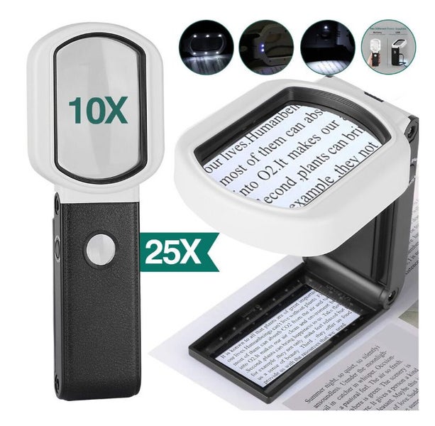 Double Mirror Magnifying Glass with Scale Plate 10X 25X Times Carousel 1