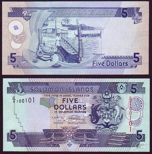 SOLOMON ISLANDS 2008 $5 banknote UNC Carousel 1