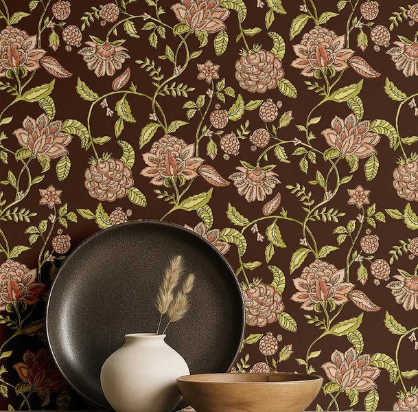 S4Sassy Floral Vine Design paper - Easy Walls Covering For closet interior Carousel 1