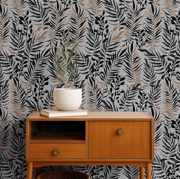 S4Sassy Removable Wallcovering, Tropical Leaf Design paper For Laundry Room Carousel 2
