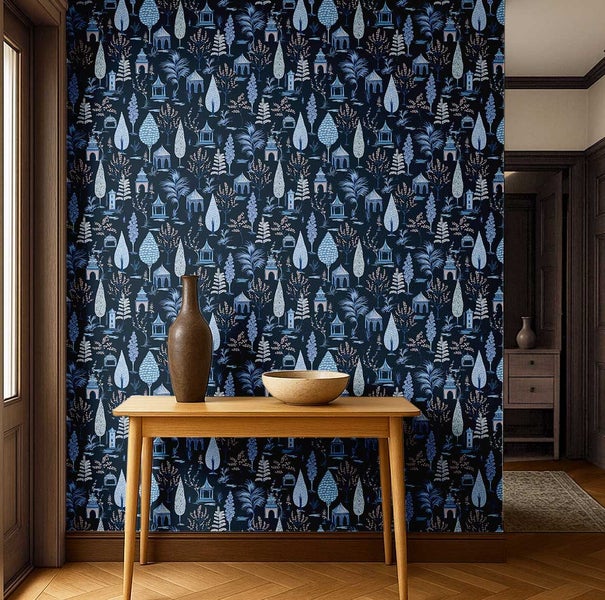 S4Sassy Tree Print Wallpaper-Easy DIY Wallwrap For Mirror border, Door panels Carousel 9