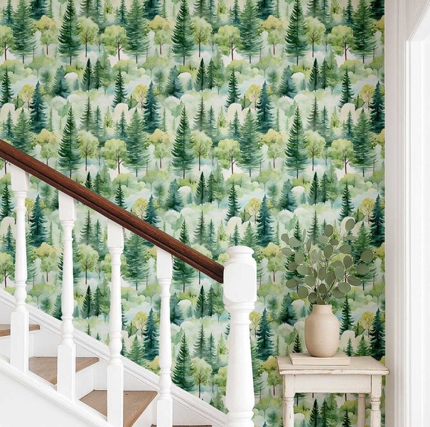 S4Sassy Modern Tree Print Wallpaper-Easy DIY Wallwrap For closet interior Carousel 2