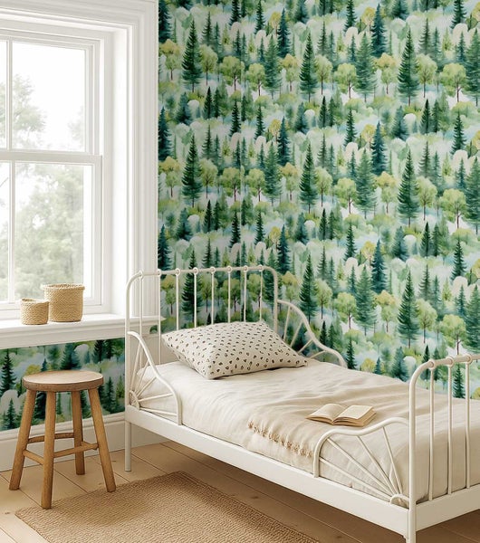 S4Sassy Modern Tree Print Wallpaper-Easy DIY Wallwrap For closet interior Carousel 9
