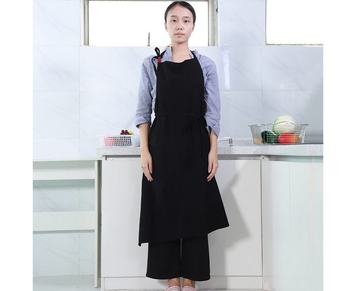 Linen and Cotton Large Size Apron Household Restaurant Cooking Chef Kitchen B Carousel 5