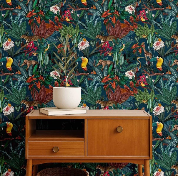 S4Sassy Removable Wallcovering, Tropical Leaf Design paper For showroom setup Carousel 2