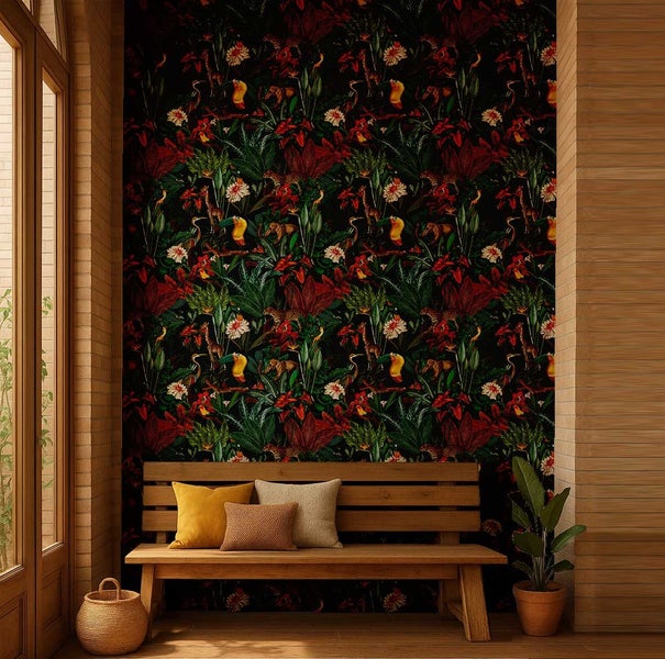 S4Sassy Removable Wallcovering, Tropical Leaf Design paper For showroom setup Carousel 9