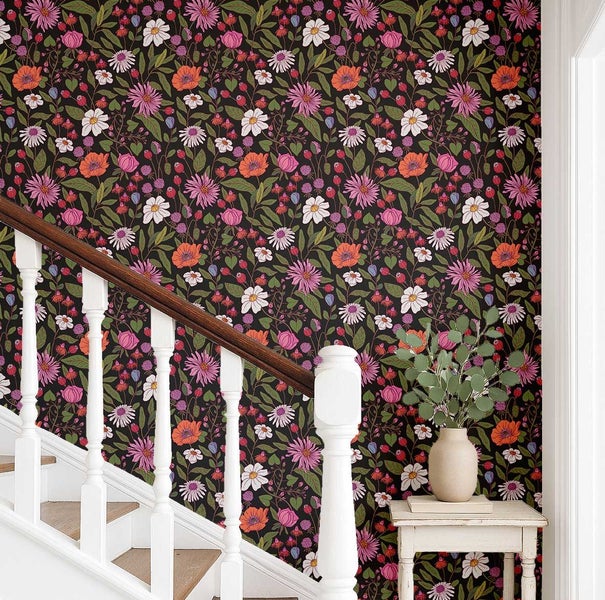 S4Sassy Modern Floral Bloom Print Wallpaper, Decorative Wallwrap For Cabinets Carousel 2