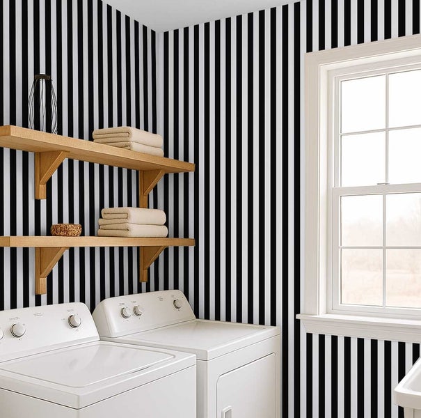 S4Sassy Self-Adhesive Vinyl paper, Stripe Theme paper For TV Wall, Living room Carousel 9