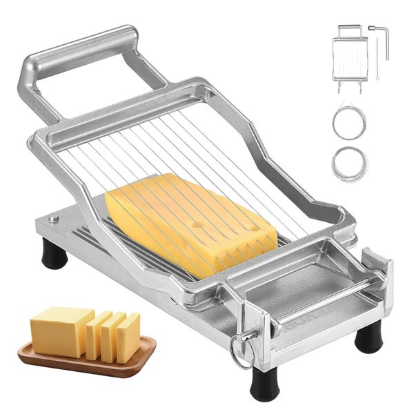 Cheese Cutter With Wire Cheeser Butter Cutting 0.39" & 0.78" Cheese Slicer Carousel 1