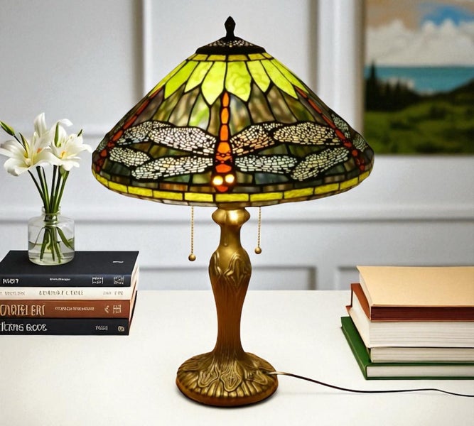 Tiffany Table Lamp (with 16" large 40cm lamp shade) Carousel 2