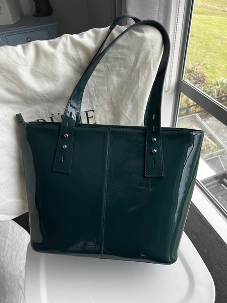 Argentina design: Green patent tote and clutch $600+63617452197761114