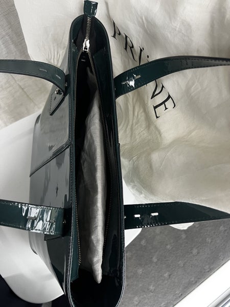 Argentina design: Green patent tote and clutch $600+63617452197761113