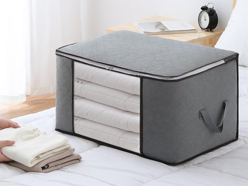 80L Large Capacity Comforter Clothes Storage Bag Blanket Clothe Quilt Organizer Carousel 1
