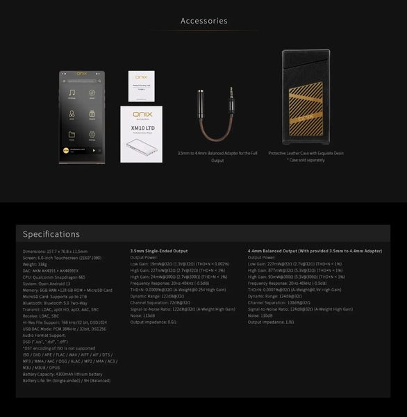 ONIX XM10 LTD AK4191EQ+AK4499EX Portable DAC Music Player Brand New Carousel 8