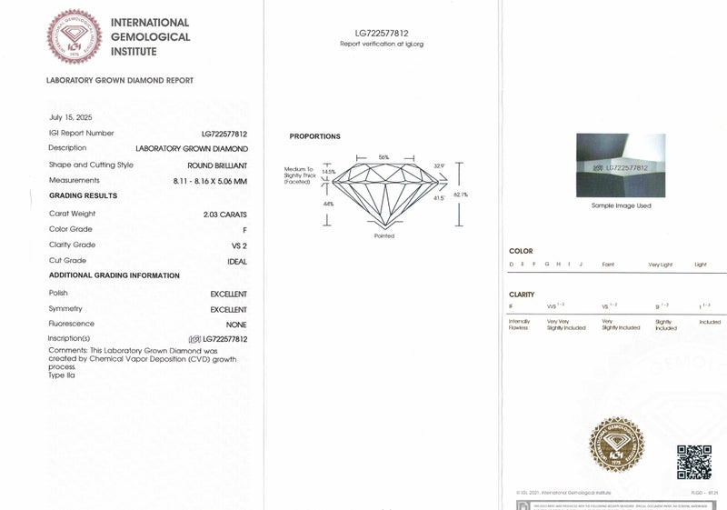 $1 RES ~ $4290 Retail * 2.03ct Diamond Round Brilliant VS2 Carousel 10