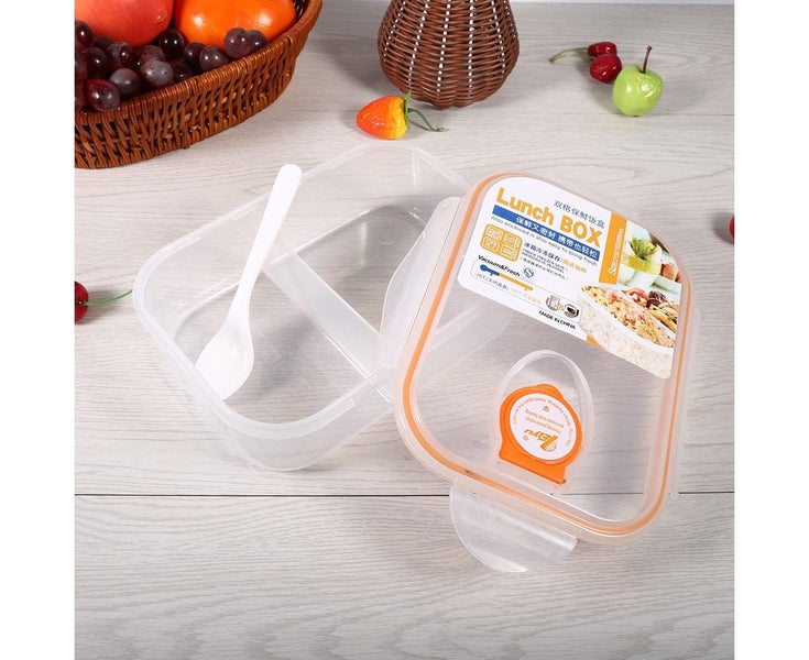 Plastic Food Storage Box Case kitchen Clip Airtight Container (2-Grid L20x15x Carousel 2